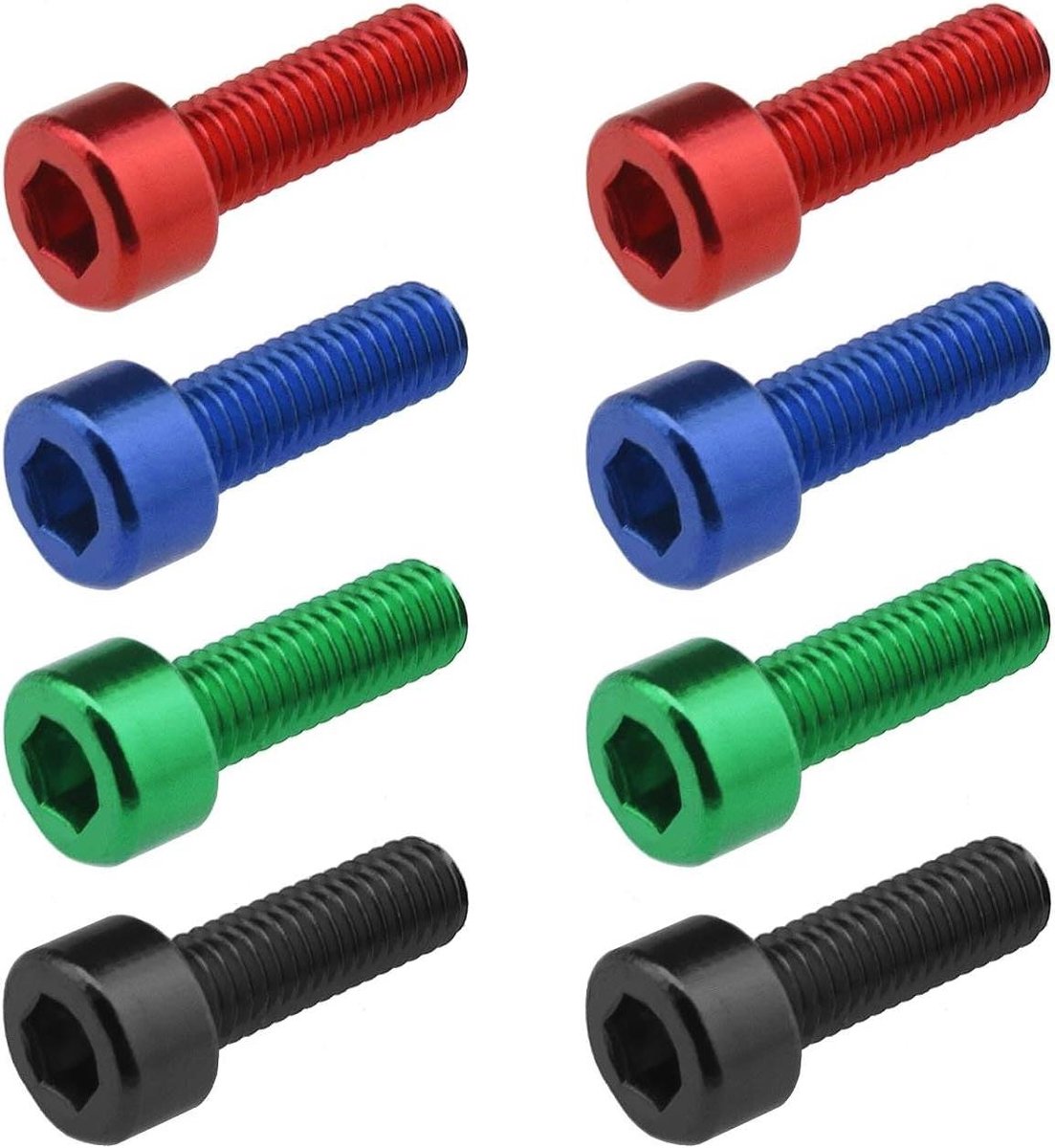 Allecto Plus - Bidonhouder bouten set van 8 stuks voor fietsen - Aluminium legering - Waterfles houder schroeven - Kleurrijk design - Universeel passend