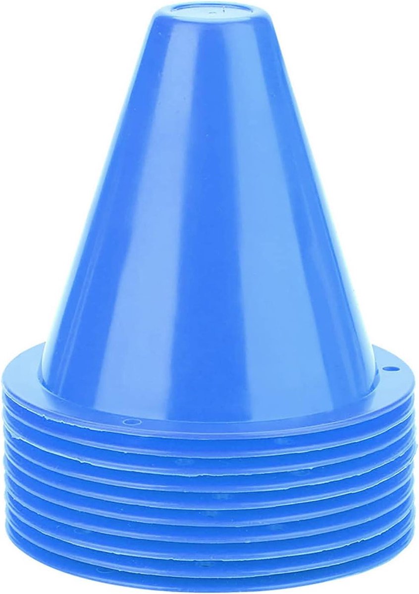 10-delige set Voetbal Training Kegels - Sport Accessoire voor Voetbaltraining - Blauw