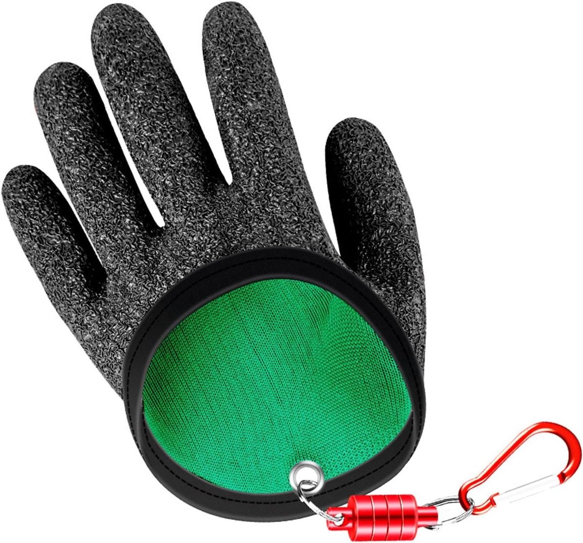 Vishandschoenen voor veilig snoekbaars hanteren met magneetsluiting