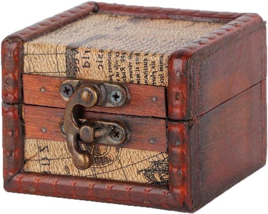 Houten Schatkist Met Cijferslot Prachtige Vintage Handgemaakte Versterkte Hoeken Sieraden Opbergkoffer