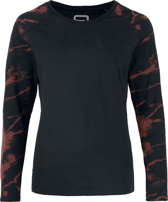 R.E.D. Rock-Engineered Design Zwart/rood shirt met lange mouwen en raglanmouwen - Dames - XL
