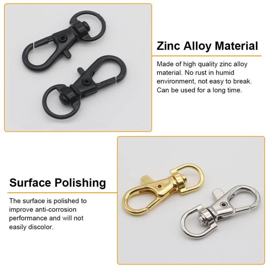PH PandaHall 16Pcs 4 Kleuren Lente Sleutelhangers, 21x14x4mm Ovale Sluiting Lente Claps Connector Lente Snap Clip Connector Karabijnhaak Sleutelhanger Voor Diy Sleutelhangers Tas Portemonnee Handtas