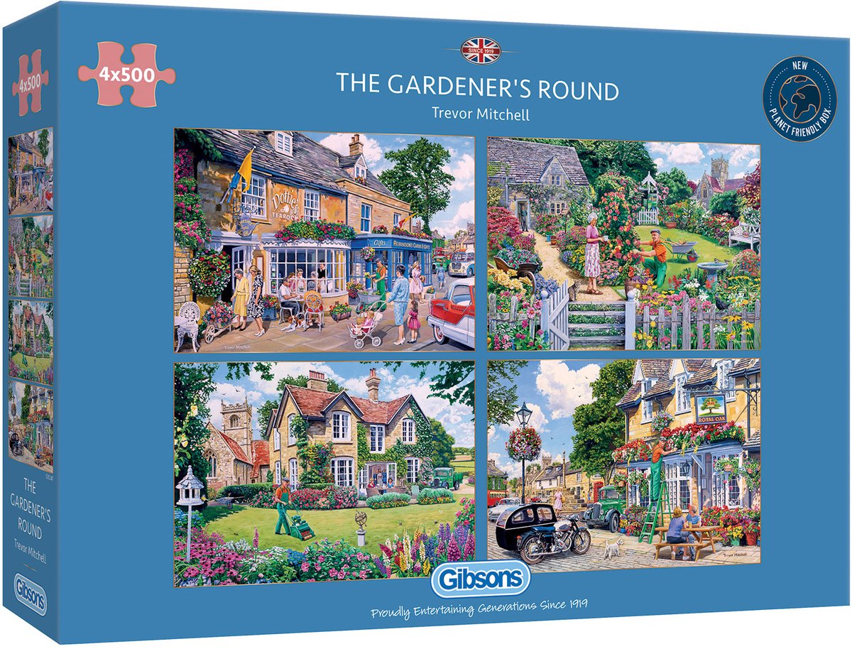 The Gardener's Round Puzzel (4 x 500 stukjes)