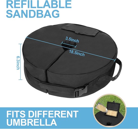 Pied de parasol sur Roues - Robuste et mobile - Pour un support stable du parasol - Design résistante aux intempéries et durable - Convient pour Jardin, terrasse et balcon - Facile à déplacer et pratique à utiliser