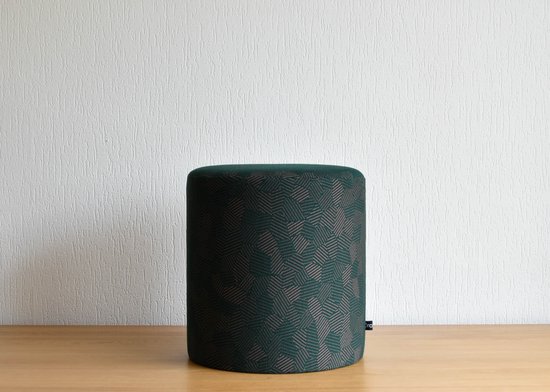 Pouf rond vert en tissu luxueux Kvadrat Razzle Dazzle - Ø37 cm x H40 cm