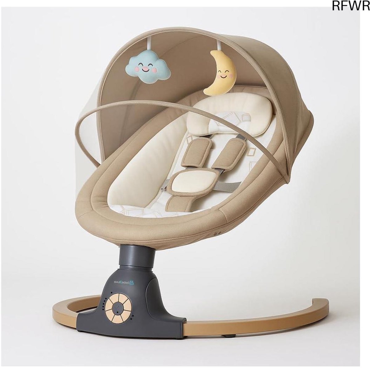 RFWR® Elektrische babyschommel en wipstoel met afstandsbediening en bluetooth