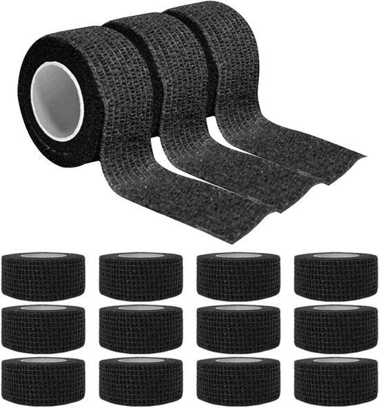 Zelfklevend verband 10 cm x 4,5 m, 12 rollen zelfklevende fixeerverband, verband voor huisdieren voor eerste hulp, sport, paarden, honden (huidskleur