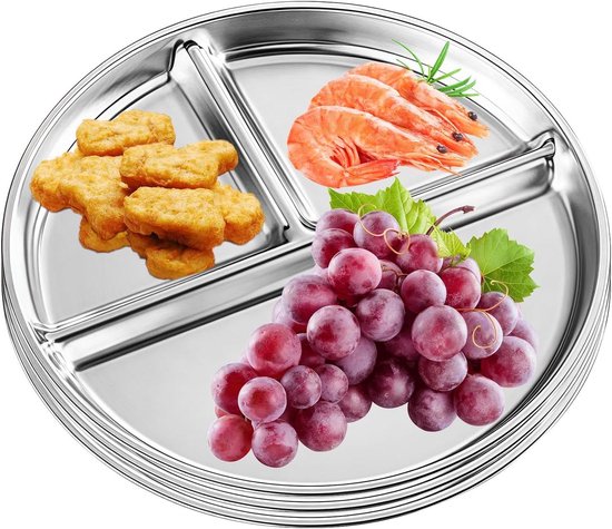 PandaEar Set van 2 roestvrijstalen zuigplaten voor baby's en 2 stuks lepels en vorken set, babyvoedingsset voor babymeisjes, verdeelde platen voor babyled spenen benodigdheden, BPA-vrij