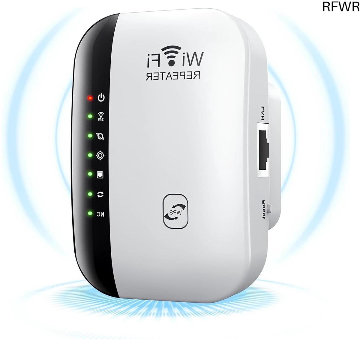 RFWR® WLAN-versterker en wifi-repeater tot 300 Mbit/s met ethernetpoort & WPS