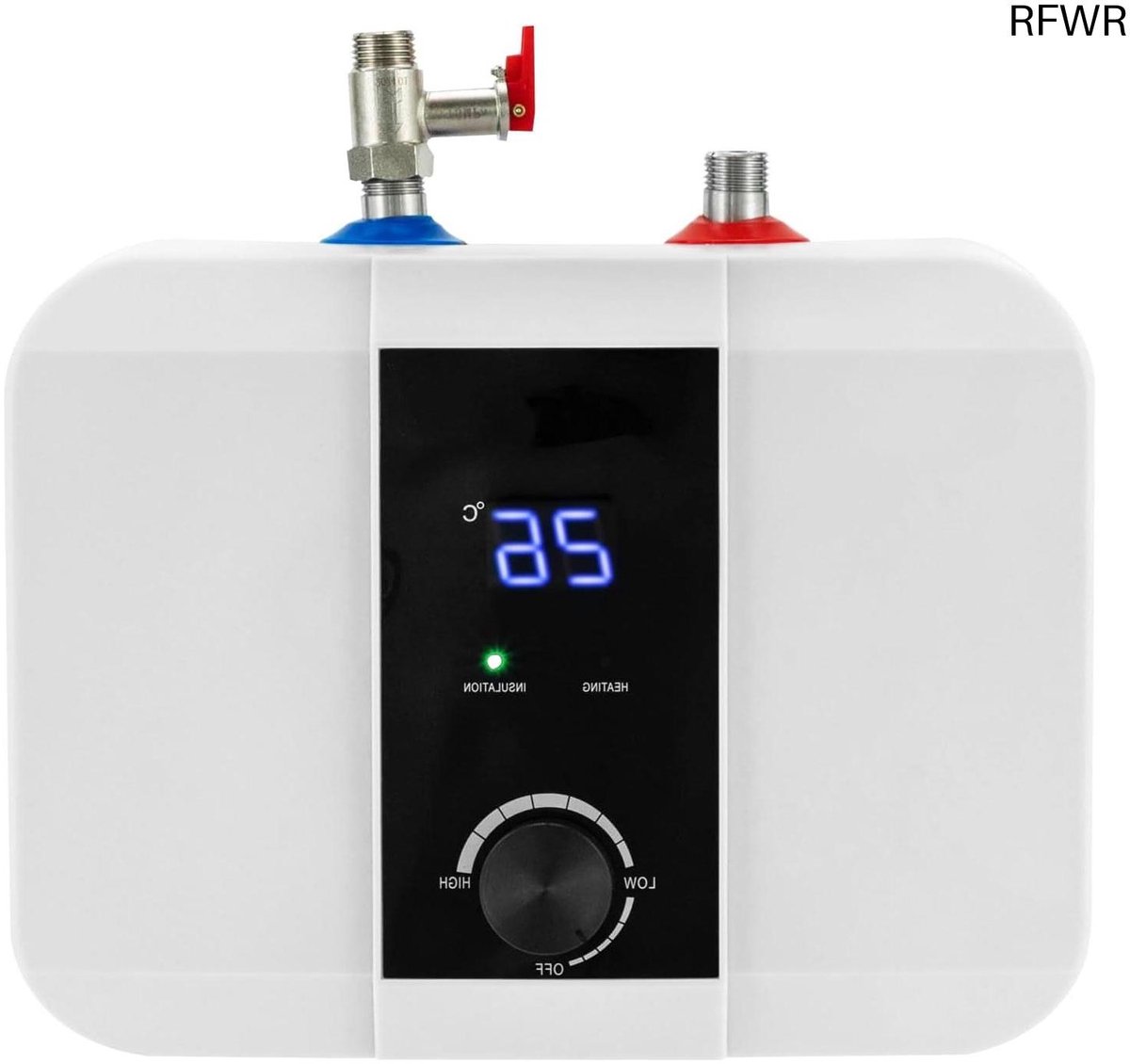 RFWR® Elektrische boiler 6 liter met temperatuurweergave en veiligheidsventiel