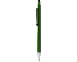 10 Balpennen Aluminium met gestreepte greep in metallic afwerking en aanraakwijzer. Geschikt voor lasertechniek Kleur Groen model Garet