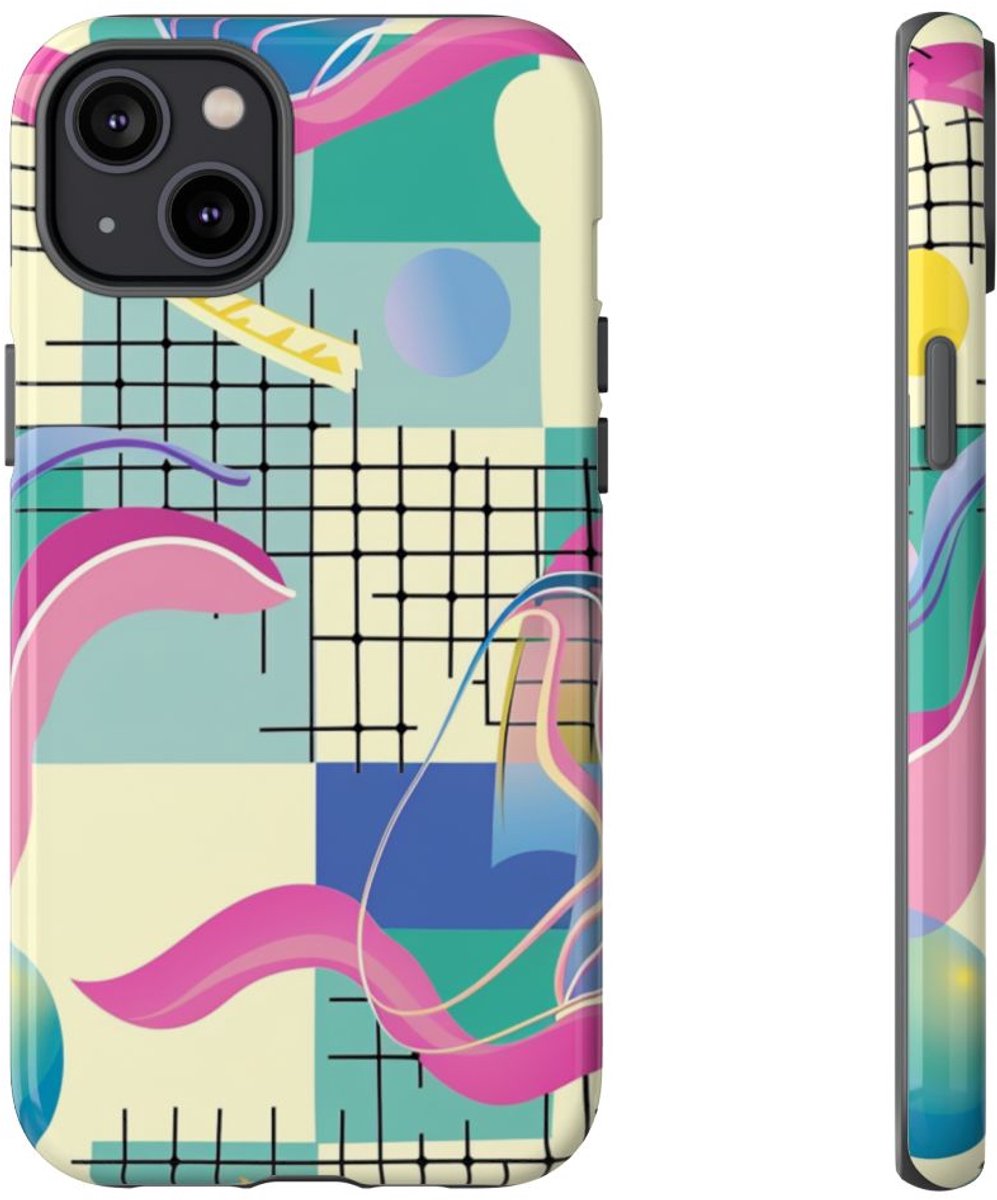 Kleurrijk Abstract Geometrisch Patroon – Telefoonhoesje Geschikt voor iPhone 14 Plus