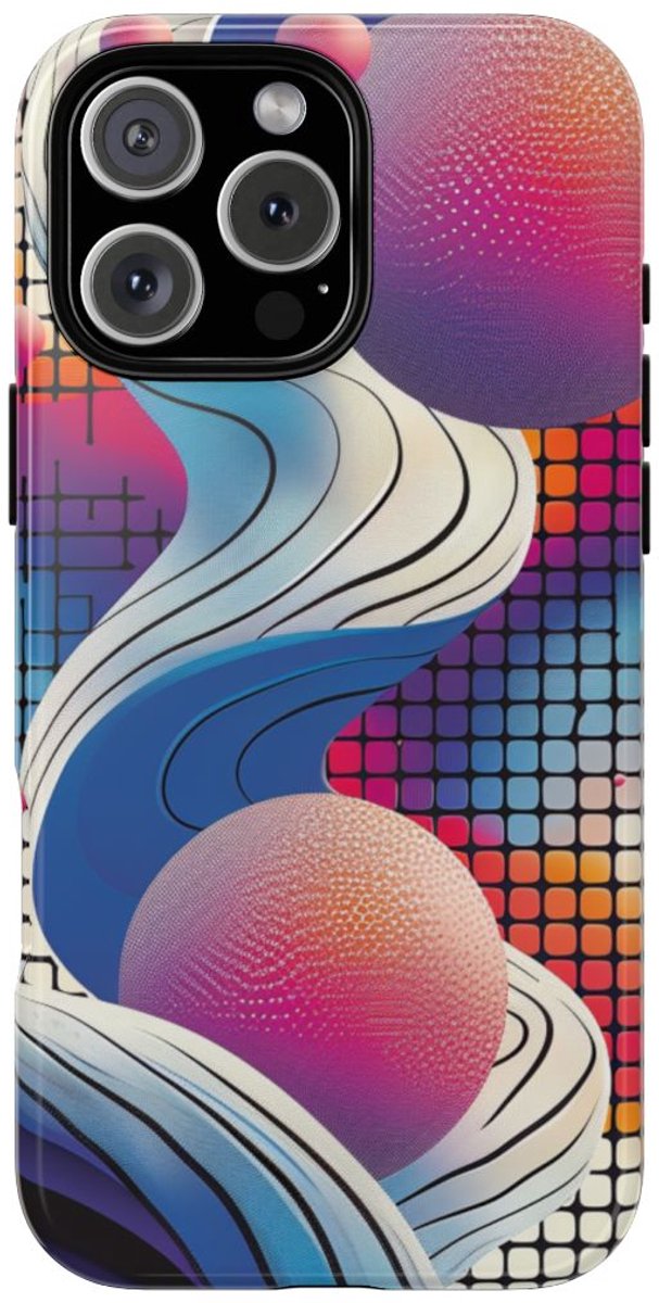 Kleurrijk Abstract Geometrisch Ontwerp – Telefoonhoesje Geschikt voor iPhone 16 Pro Max