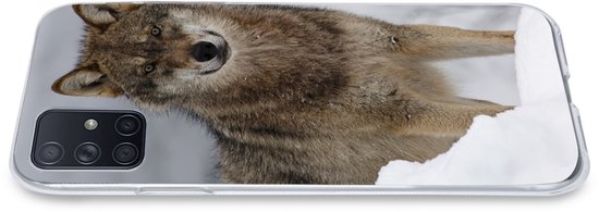 Coque Samsung Galaxy A71 - Loup - Neige - Animaux - Siliconen - Sinterklaas - Noël - Cadeaux - Cadeaux chaussures