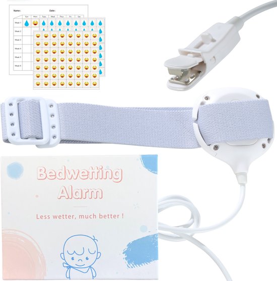 Alarme d'énurésie nocturne Caryota - Incontinence - Énurésie nocturne - 3 options d'alarme - Récompense - Pile - Clip