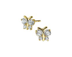 Yep! oorknoppen vlinder zirkonia 5,5 mm - Goud