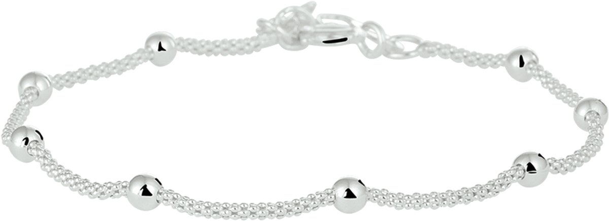 Glams armband bolletjes 3,0 mm 18 + 3 cm - Zilver