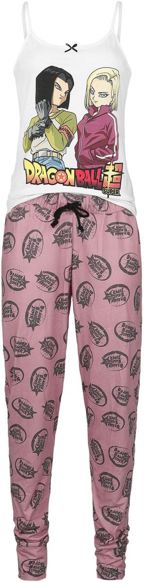 Dragon Ball Super - Android Pair Pyjama wit-roze Polyester -