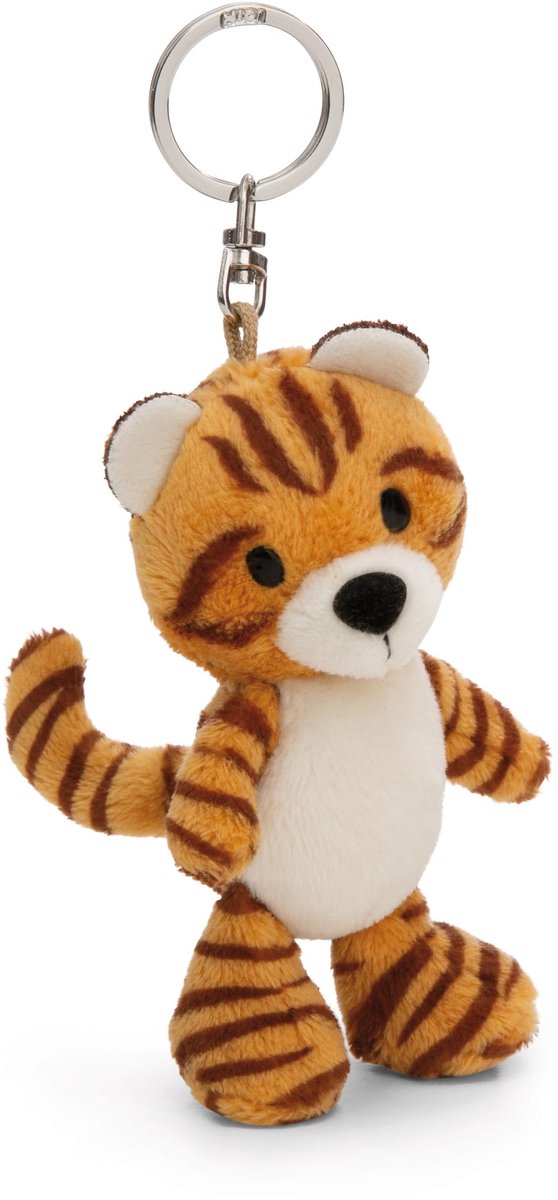 NICI Tijger Sleutelhanger 10cm - bruin - Trouwe metgezel voor rugzak of tas, sleutelhanger voor klein en groot | 61851