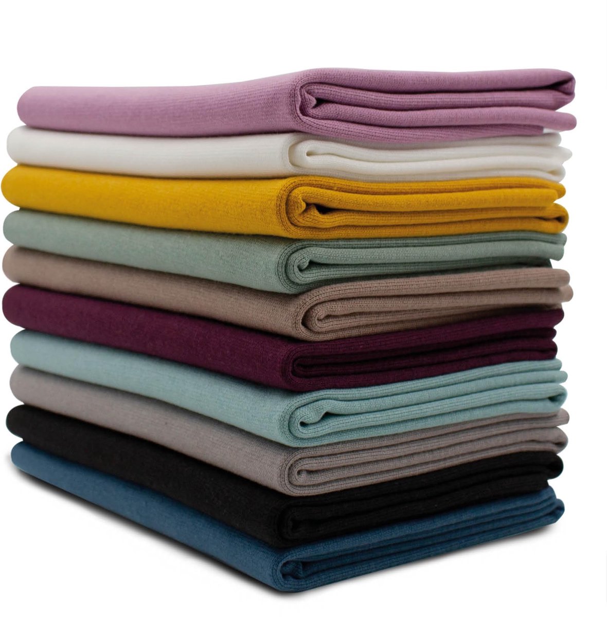 10x 0,25m manchettenstofset buisvormige stof 95% katoen, 5% elastaan selectie jersey (kleur 4, set van 10)