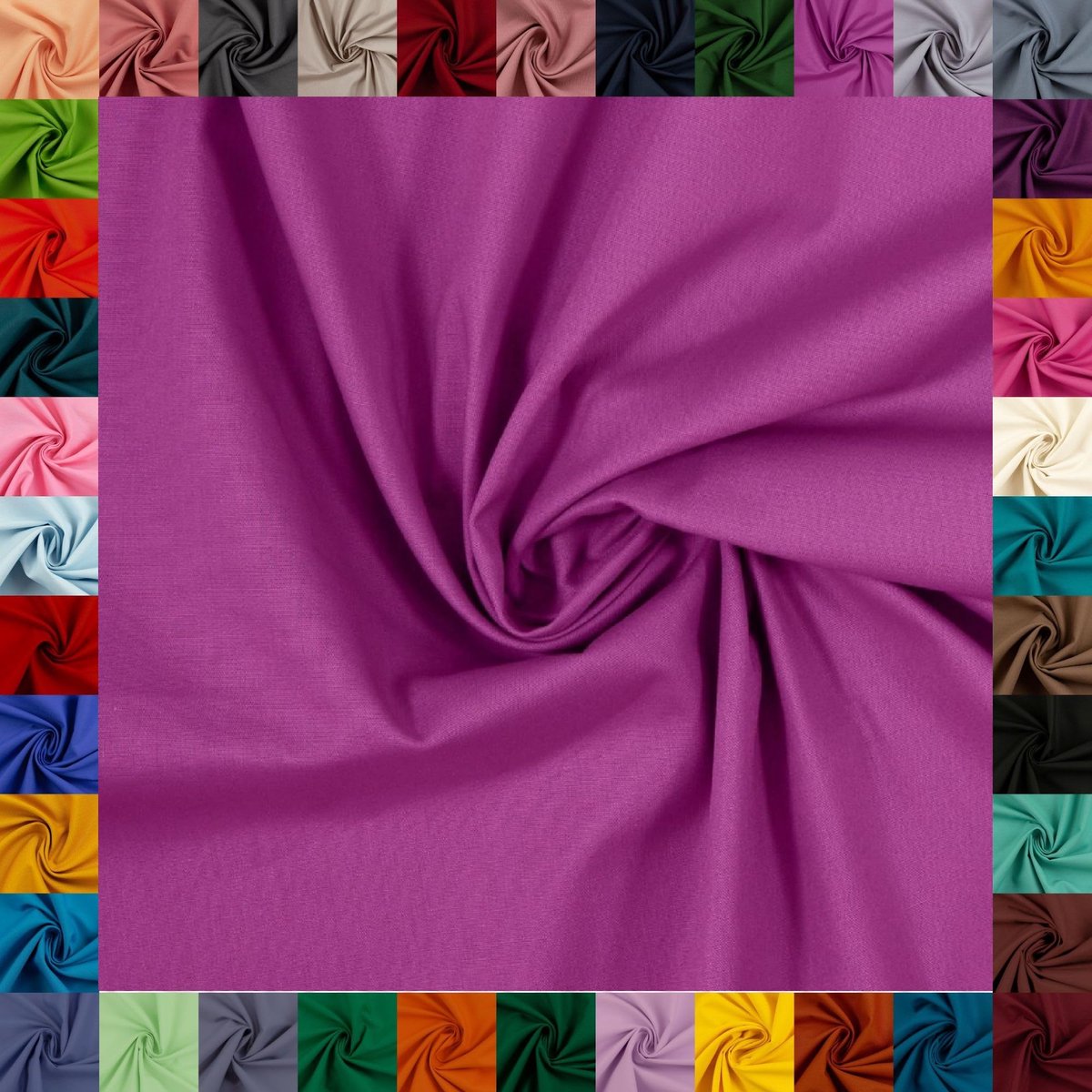 Katoenen stof HEIDE, Swafing, 42 effen kleuren, effen, 100% katoen, kortingsbonnen, Oeko-TEX Standard 100 (heide, 1 m)