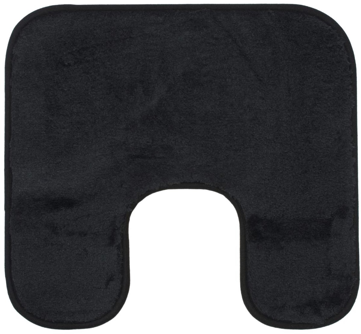 Gözze - Premium antislip badmat met uitsparing, RIO, 100% microvezel, ideaal als toiletbekleding voor staande toiletten, 50 x 45 cm - Zwart