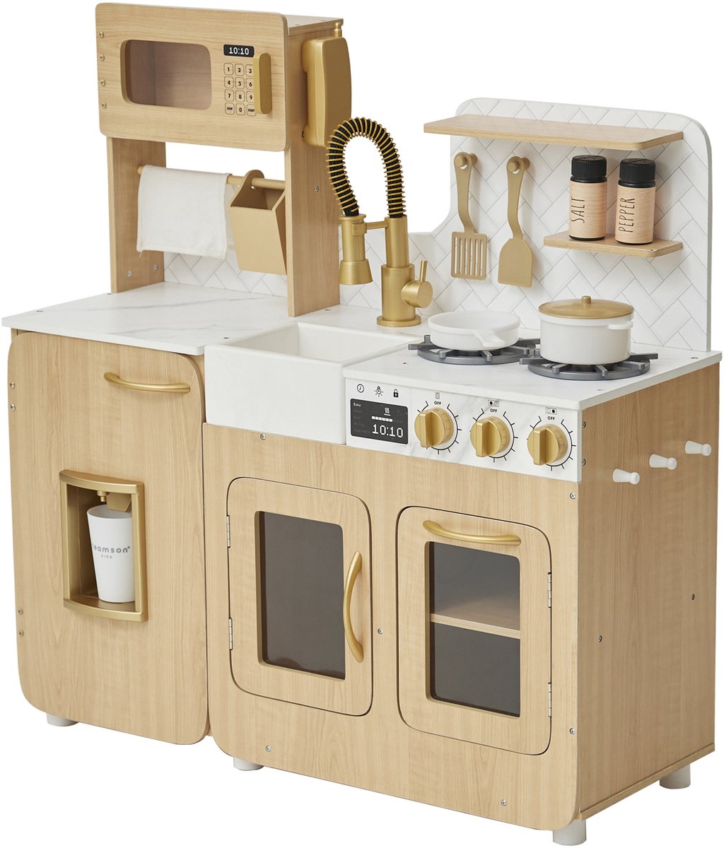 Teamson Kids Cyprus Houten Speelkeuken Met Accessoires - Rollenspel Speelgoed - Lichthout