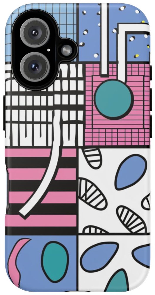 Kleurrijk Geometrisch Abstract Patroon – Telefoonhoesje Geschikt voor iPhone 16