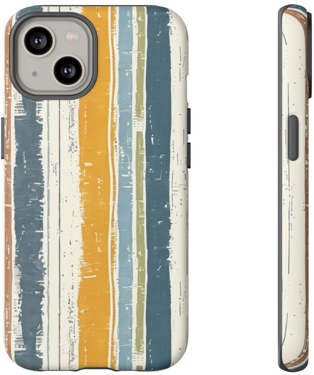 Rustiek Gestreept Linnenpatroon – Telefoonhoesje Geschikt voor iPhone 14