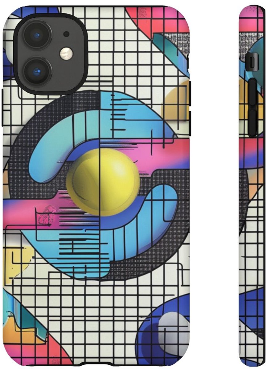 Kleurrijk Geometrisch Abstract Patroon – Telefoonhoesje Geschikt voor iPhone 11