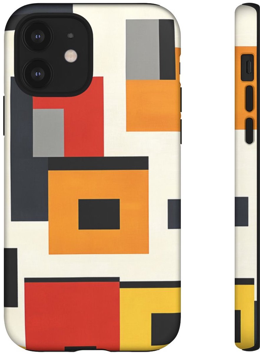 Geometrisch Abstracte Kleurenblokken – Telefoonhoesje Geschikt voor iPhone 12