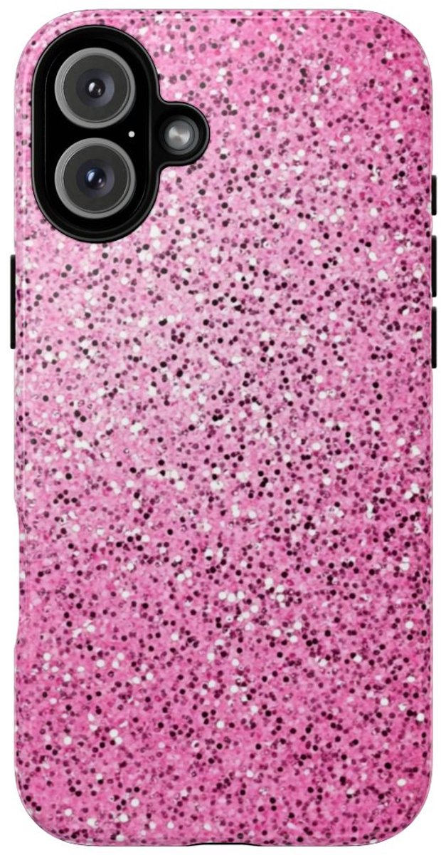 Roze Glitter Sprankelstructuur – Telefoonhoesje Geschikt voor iPhone 16 Plus