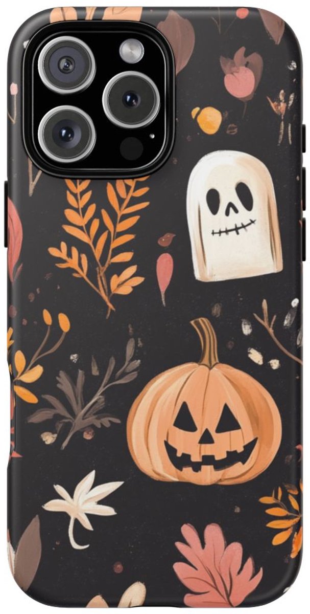 Halloween Pompoen- en Spookmotief – Telefoonhoesje Geschikt voor iPhone 16 Pro Max