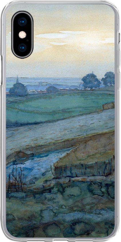 Coque iPhone X - Paysage près d'Arnhem - Piet Mondrian - Coque en Siliconen téléphone