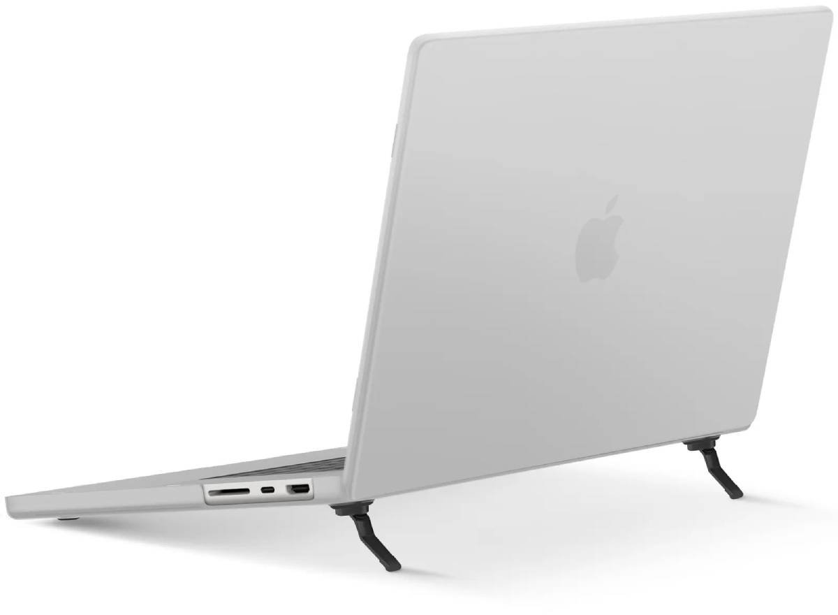 Avizar Hoes voor MacBook Pro 16 2021 / 2023 / 2024 360° bescherming met standaard, Wit