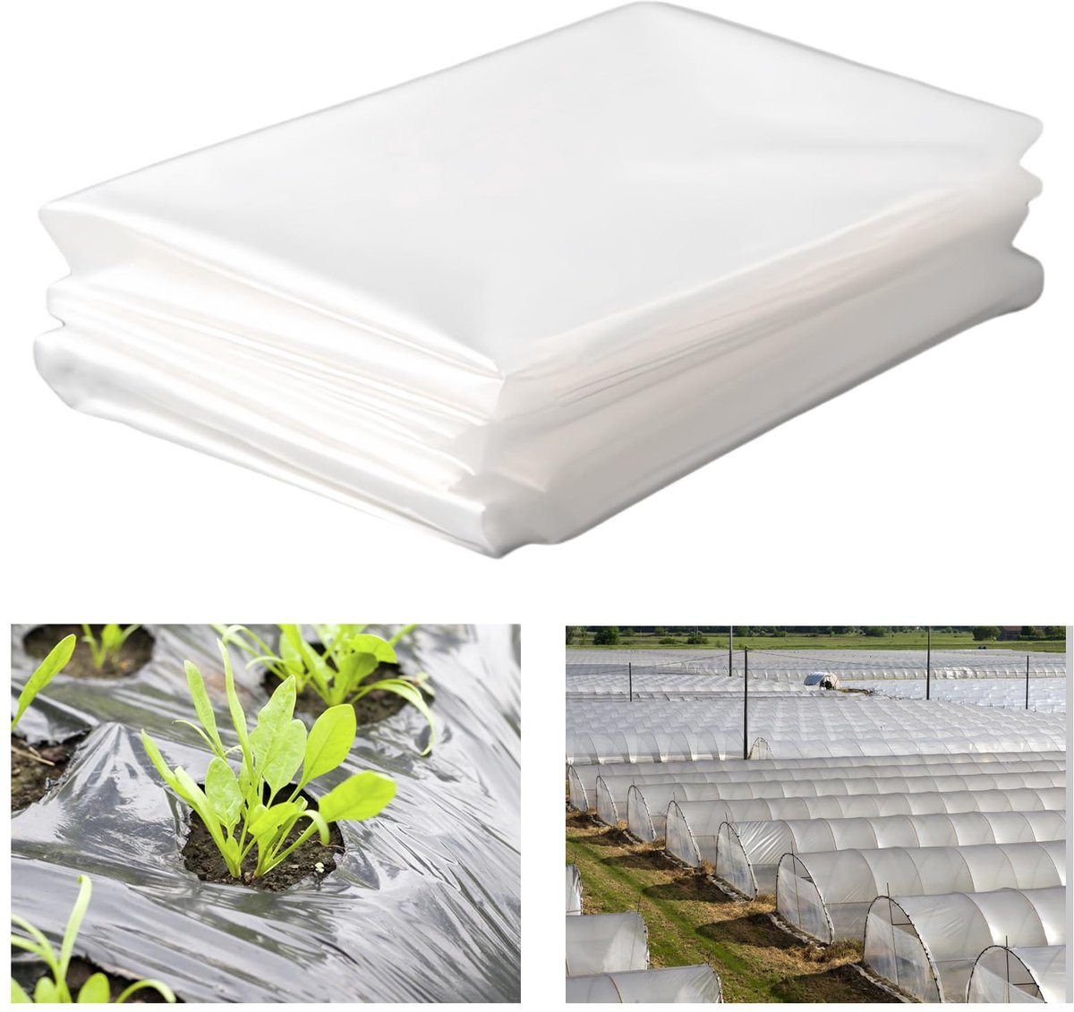 Polyethyleen Kasfolie - Transparant 250 Mu / 1000 G dik - Voor Folietunnel en Tomatenkas - 2 x 3 meter