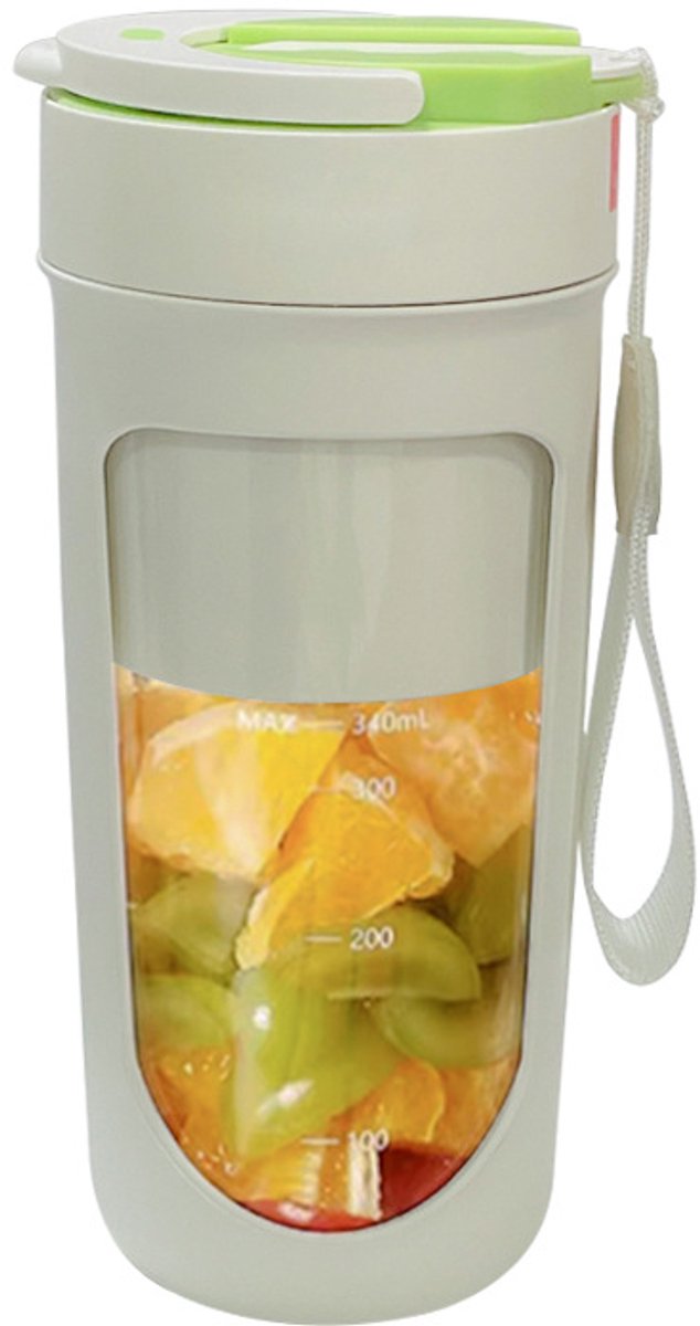 Sapcentrifuge - draagbare blender - smoothie blenderbeker - draagbare sapcentrifuge met deksel - 10 messen - Nippen en drinken door een rietje - crushbaar ijs - 340ml - voor shakes - smoothies - voor reizen - sport - kamperen - fitness - groente