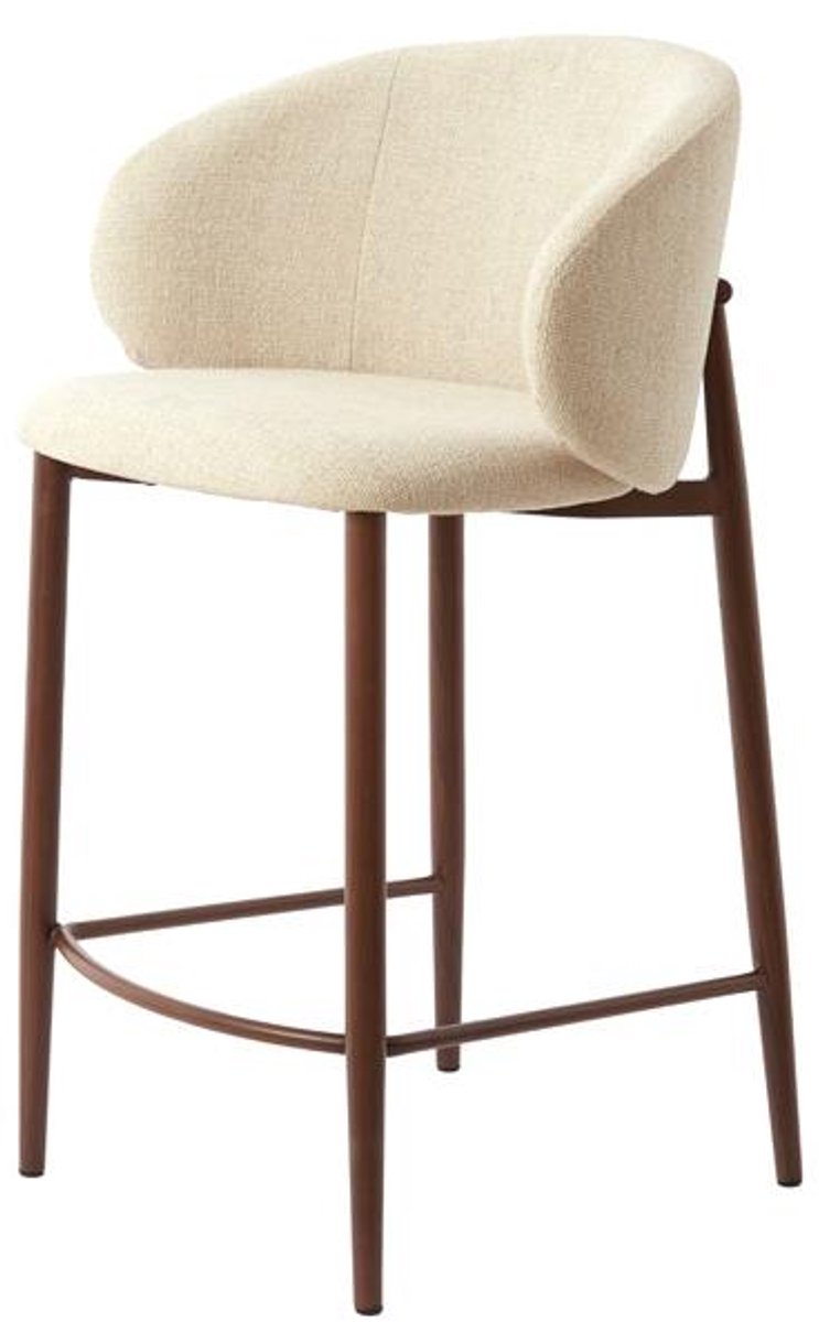 Light & Living Light&living Barkruk 57x55x94 cm ALUKO crème+bruin