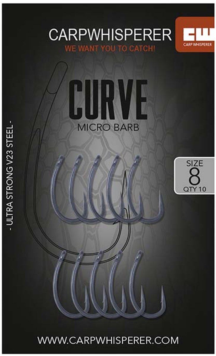 Carp Whisperer - Curve Haak - 10 stuks - Haak Maat: 6 - Micro Barb