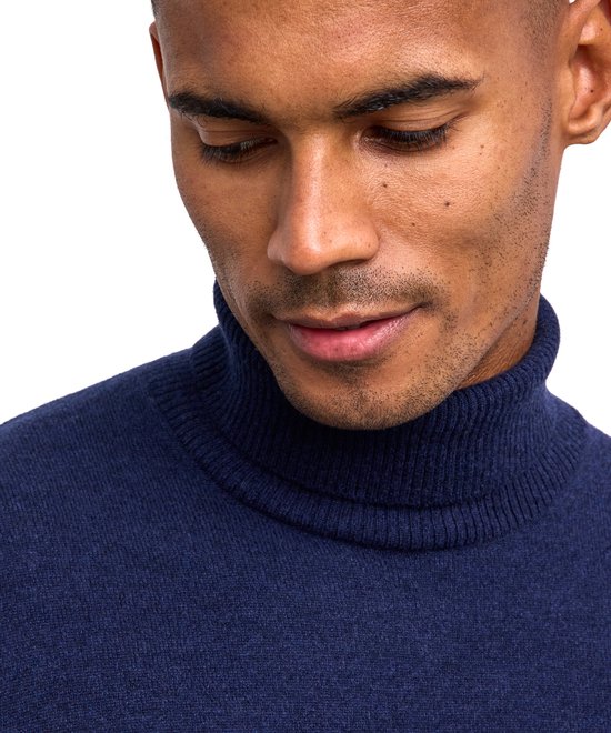 FALKE Favorites Lambswool zacht warm wol coltrui heren blauw - maat M