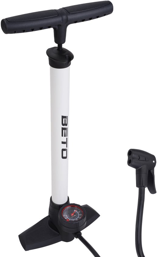 Beto Fietspomp Hoge Druk Staal - met manometer - universeel dubbele pompkop — afbeelding 5
