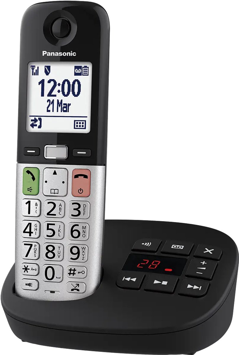 Panasonic KX-TGU430EXB senioren telefoon met 1 handset en antwoordapparaat, zwart