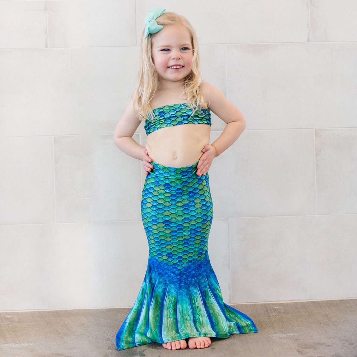 Zeemeerminstaart voor peuters - kinderen maat 3 - Fin Fun Aussie Green set