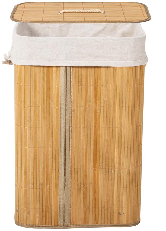Smalle Wasmand met Deksel - Opvouwbare Mand Vuile Was - 48*36*12cm
