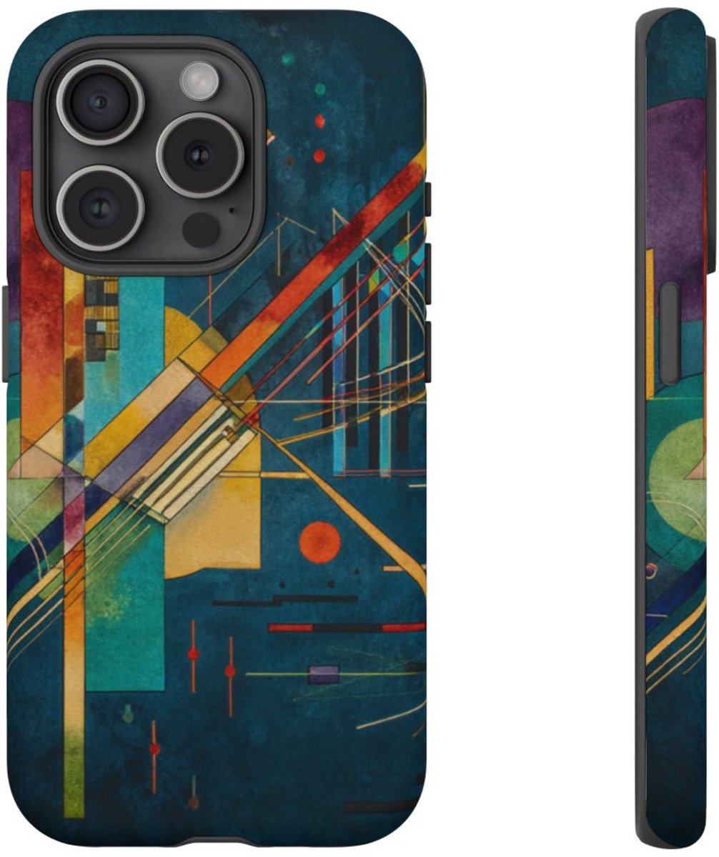 Abstracte Geometrische Kunst – Telefoonhoesje Geschikt voor iPhone 15 Pro