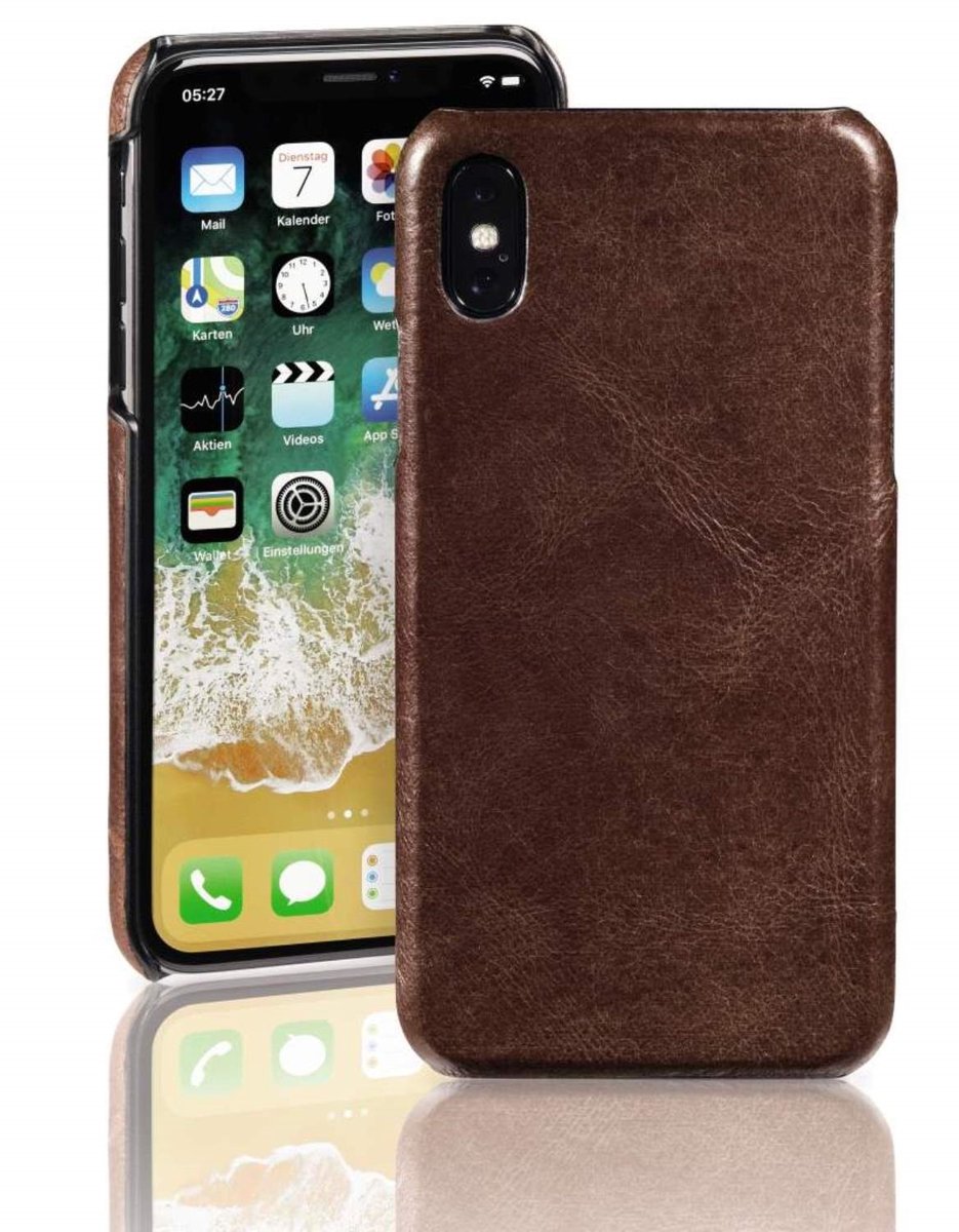 Lederen hoes bruin voor Apple iPhone X / Xs