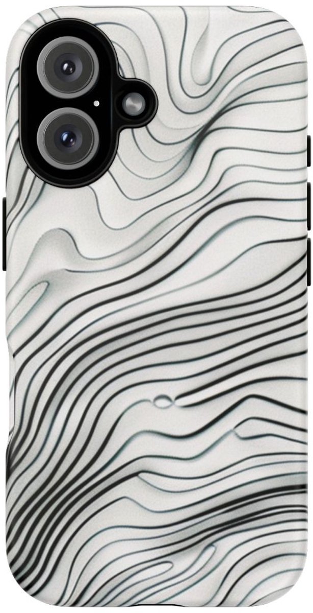 Abstracte Golvende Lijnen – Telefoonhoesje Geschikt voor iPhone 16