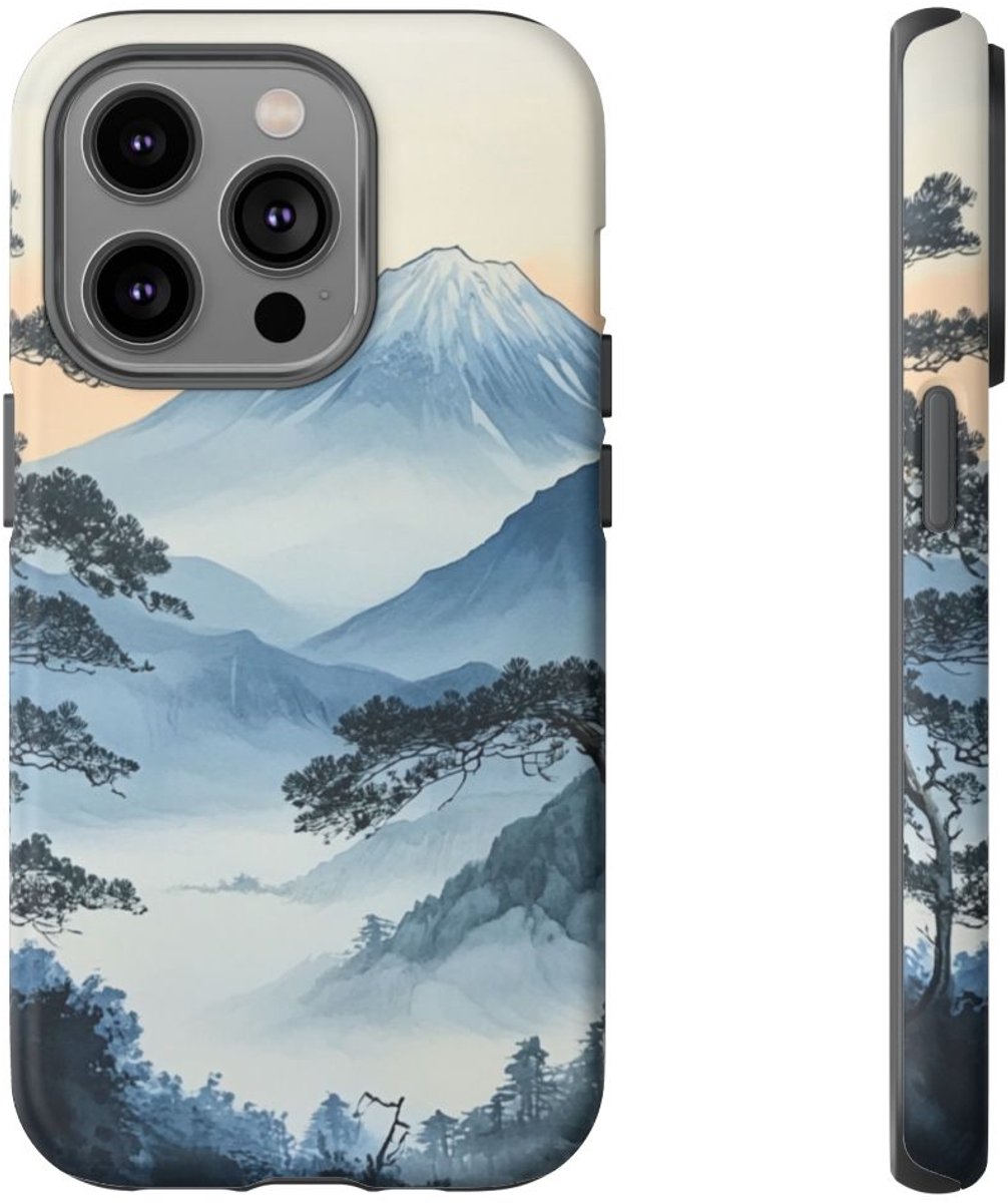 Traditioneel Japanse Berglandschap – Telefoonhoesje Geschikt voor iPhone 14 Pro