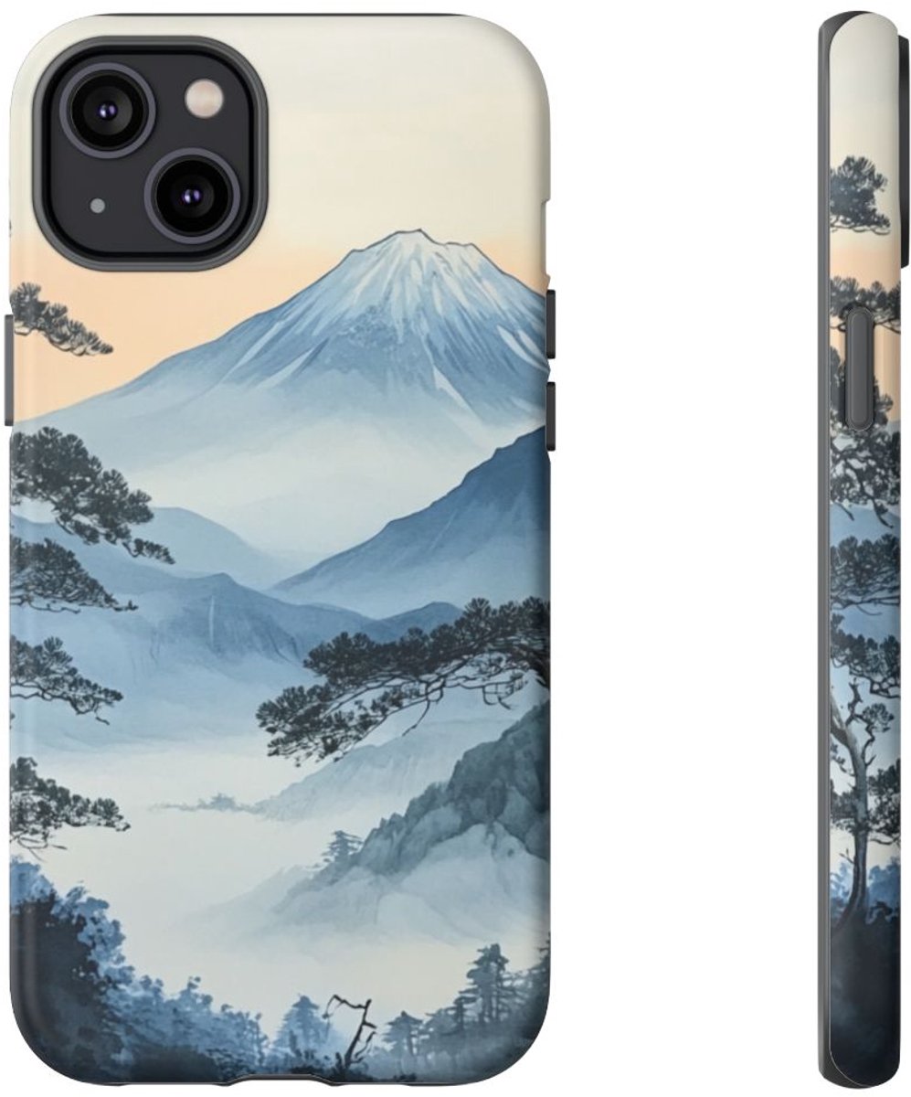 Traditioneel Japanse Berglandschap – Telefoonhoesje Geschikt voor iPhone 14 Plus