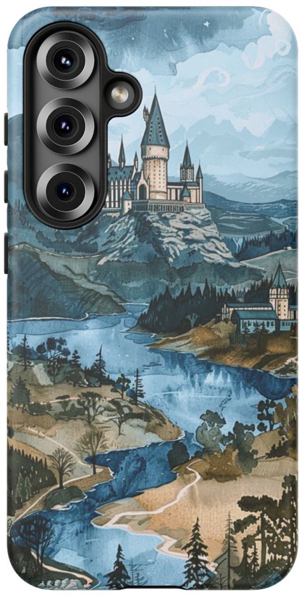 Gouache Landschap Illustratie – Telefoonhoesje Geschikt voor Galaxy S25